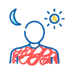 sleep problems icon doodle illustration