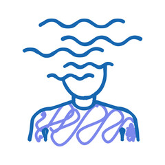 schizophrenia psychological disease icon doodle illustration