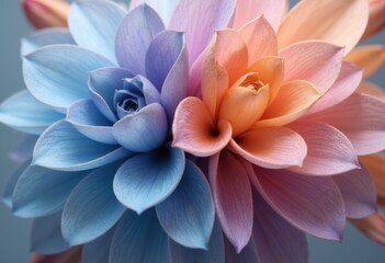 Fototapeta premium Beautiful pastel-colored flowers in shades of blue and pink