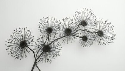 dandelion seeds on black