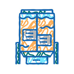 paper factory equipmet icon doodle illustration