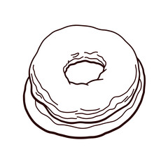 Doughnut illustration in simple line style  