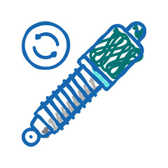shock absorber replacement color icon vector isolated illustration