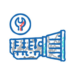 gearbox repair color icon vector isolated illustration