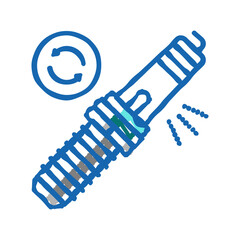 car candle replacement color icon vector isolated illustration