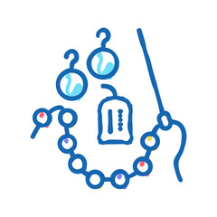 homemade jewelry color icon vector isolated illustration