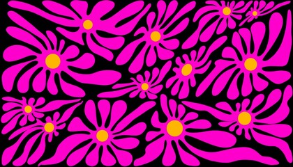 Abstract background. A floral pattern that appears to radiate electric-like energy, with freely flowing petals that evoke a sense of movement and liveliness.