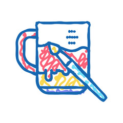 cup painting color icon vector isolated illustration