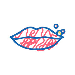 herpes skin disease icon doodle illustration