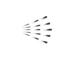 png graphic set of spotted splotch and dripped stain shapes with contour drawing in ink splashing effect used in decoration pattern or grungy design with white vector background

