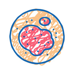 eczema skin disease icon doodle illustration
