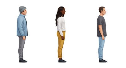 Obraz premium Isolated People Profile