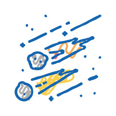 falling meteors color icon vector flat illustration