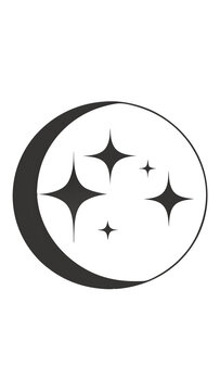 Simple crescent with three small stars cle