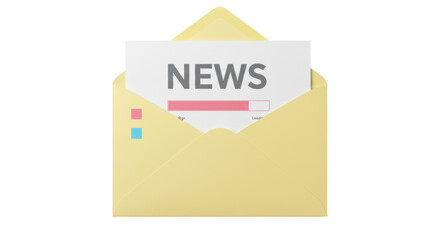 Isolated Envelope with News letter