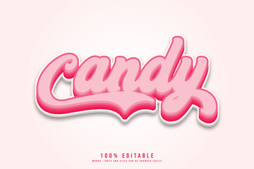 Candy text effect editable. Editable Metallic text effect vector
