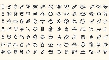Extensive Collection of Culinary Line Icons