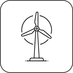 Wind Turbine Renewable Energy Eco Vector Icon