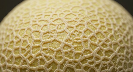 Close up texture of a cantaloupe melon rind showing intricate pattern