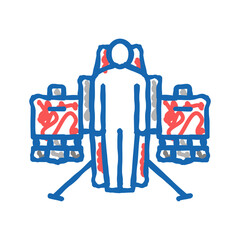 jetpack fly transport icon doodle illustration © vectorwin
