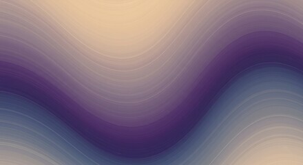 Obraz premium Muted purple, dusty blue, and beige tones flowing in smooth waves with vinyl texture overlays. Soft grainy light gives it a nostalgic digital vibe. Clean edges, relaxed motion.