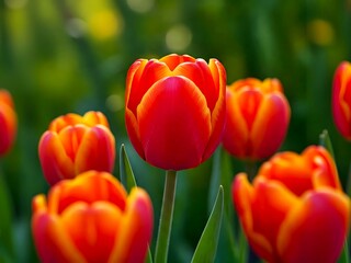 Vibrant Red and Yellow Darwin Hybrid Tulips