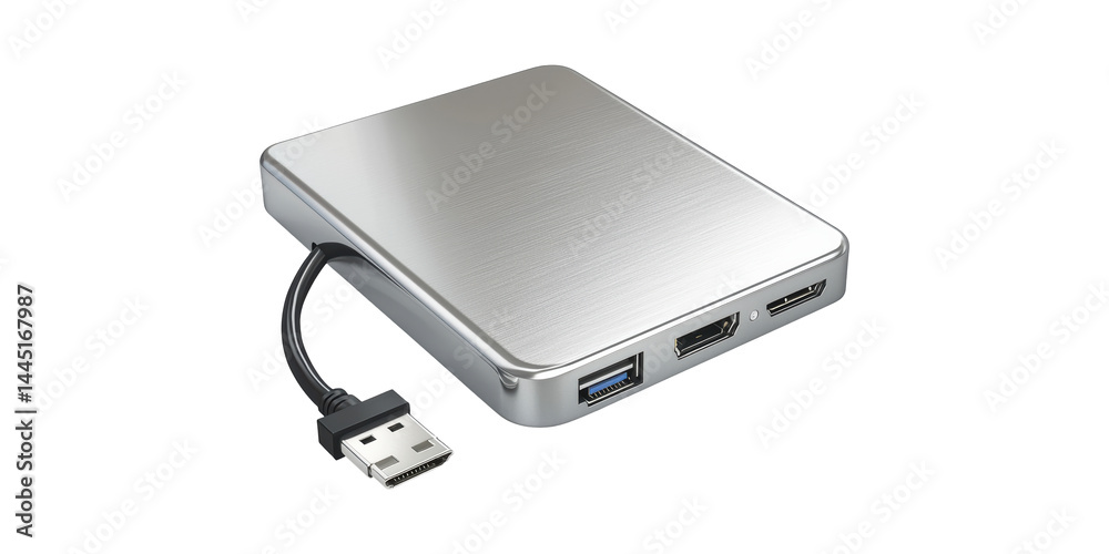 Poster usb-c hub with multiple ports for connectivity. versatile adapter for enhanced device compatibility 