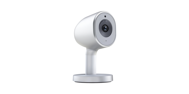 Smart Home Security Camera Stand. Advanced Surveillance And Monitoring Technology Isolated On Transparent Background