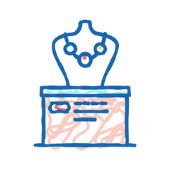 precious necklace exhibit icon doodle illustration