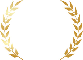 Golden laurel wreath for award design