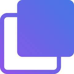 Filled overlapping squares gradient icon