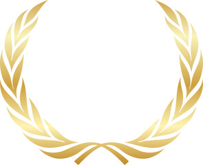 Gold laurel wreath award symbol