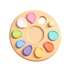 Naklejka premium Colorful artist's palette with paint. 3D render.