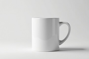 Fototapeta premium Large capacity white mug, clean lines, stark white backdrop , product, large capacity, beverage