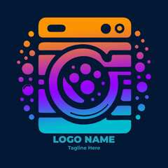 Laundry Soap and Cleaning Logo Design for Modern Branding with Washing Tools and Bubble Elements in Minimal Style for Use in Microstock and Commercial Detergent Products