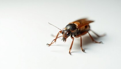 Close-up of single insect on plain white background, graphic, spider, scientific