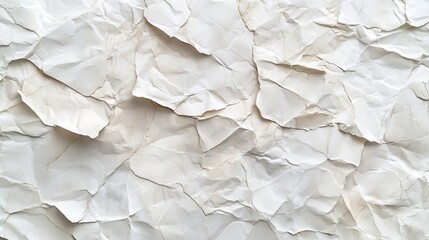 Fototapeta premium Textured Backdrop: Close-Up of Beige Crumpled Paper for Artistic Backgrounds