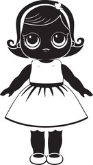 Set of silhouette dolls vector illustration