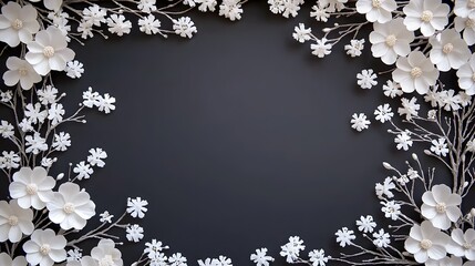 Beautiful Floral Arrangement with Delicate White Paper Flowers on Dark Background