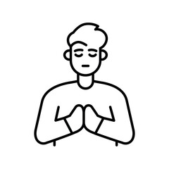 Hope emotion black line icon for digital and print projects.