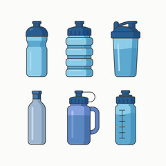 Set of Sport Water Bottles Icons