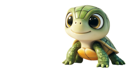 Cute and charming cartoon turtle character.