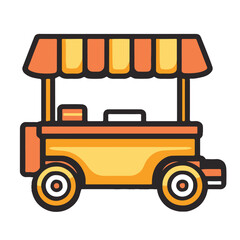 Naklejka premium simple flat vector icon of an food cart