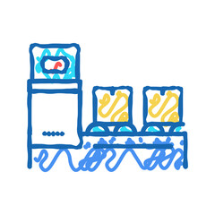 manufacturing conveyor icon doodle illustration sign