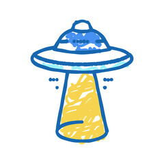 ufo geek icon doodle illustration sign