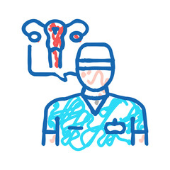 gynecolog doctor icon doodle illustration sign