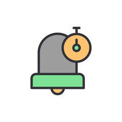 Deadline notification colored icons, minimalist vector illustration ,simple transparent graphic element .Isolated on white background