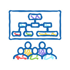 meeting market research icon doodle illustration
