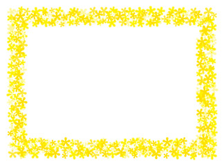 黄色菜の花のような花柄　フレーム