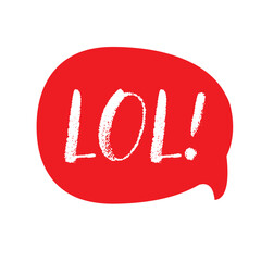 Lol! Message speech bubble red